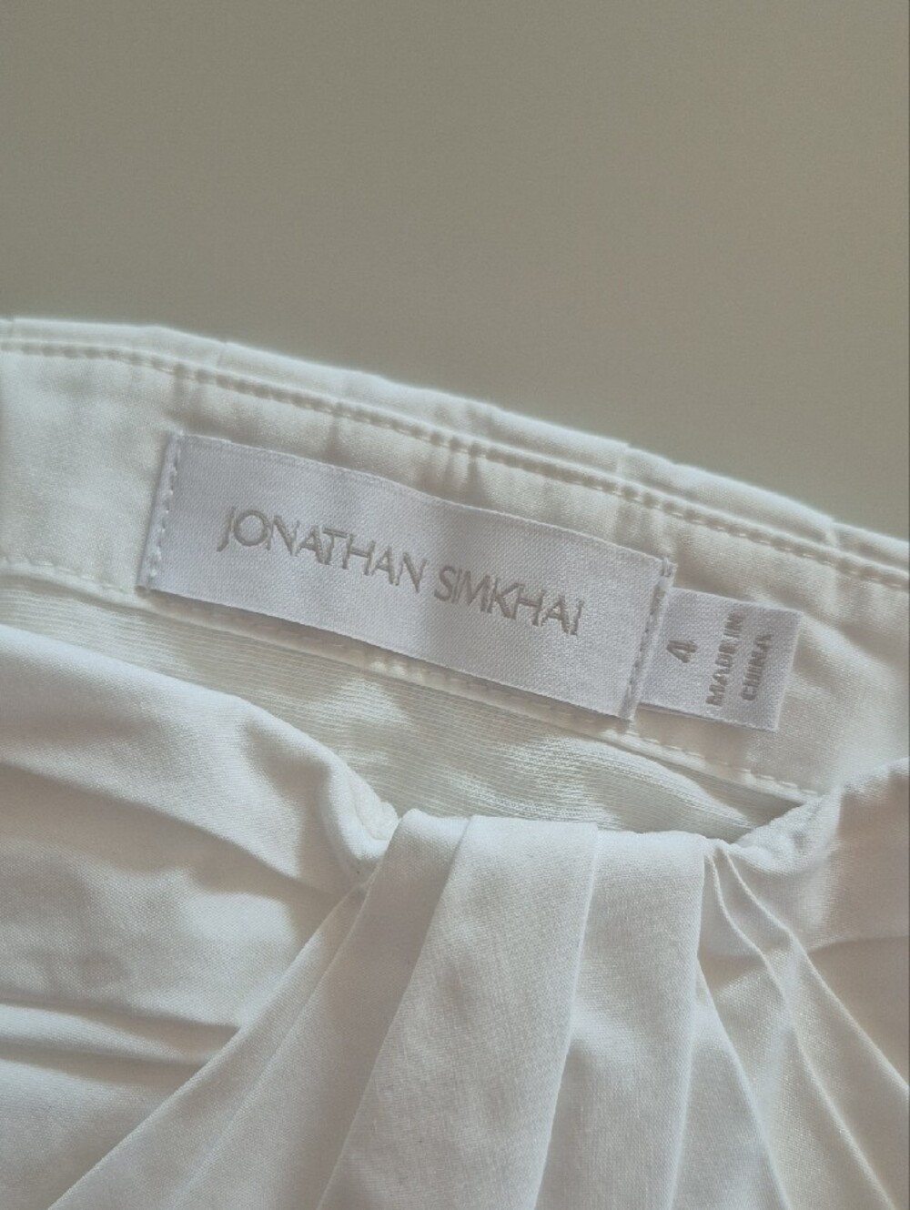 Jonathan Simkhai Cotton Pleated White Bustier Crop Cami Top, Size 4 - Picture 5 of 16